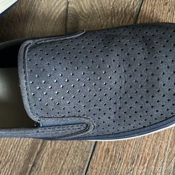 Slip on sneakers, navy perforated, suede, memory foam - Picture 4 of 4